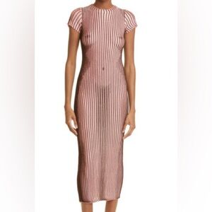 Elegant Pink Striped Dress